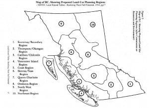 Map of BC, Proposed Land-Use Planning Regions, 1994